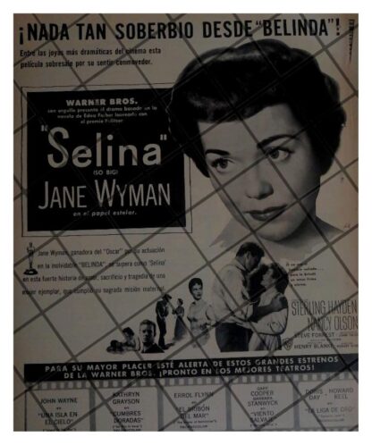 PUBLICIDAD RETRO PELICULA, SELINA 1953. JANE WYMAN