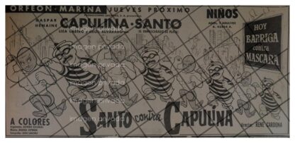 PUBLICIDAD RETRO PELICULA, SANTO CONTRA CAPULINA 1969