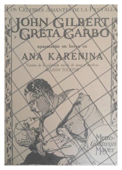 AFICHE RETRO ANUNCIAN PELICULA. ANNA KARENINA. 1926