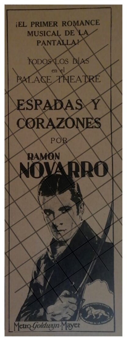 AFICHE RETRO PELICULA ESPADAS Y CORAZONES. RAMON NOVARO