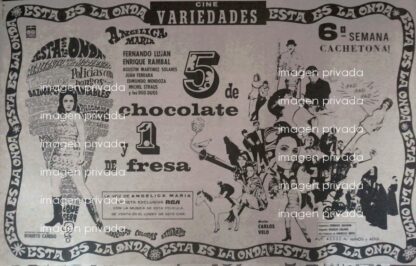 PUBLICIDAD RETRO PELICULA 5 DE CHOCOLATE Y 1 DE FRESA 1969