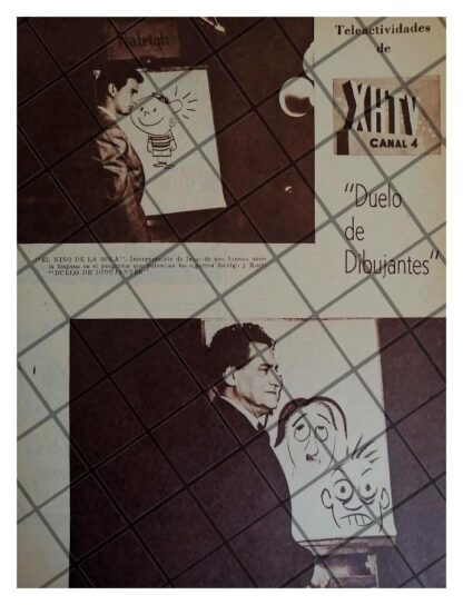 AFICHE RETRO GARCIA CABRAL, RAFAEL FREYRE Y MAS EN XHTV 1953 - Imagen 2