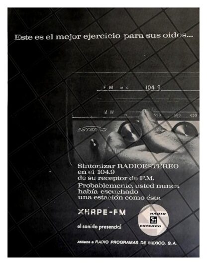 AFICHE RETRO EMISORA DE RADIO XHRPE-FM 1967 2