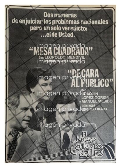 AFICHE RETRO TELEVISORA IMEVISION. JOAQUIN LOPEZ DORIGA 1979