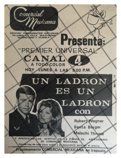 PUBLICIDAD RETRO PELICULA. UN LADRON ES UN LADRON 1969