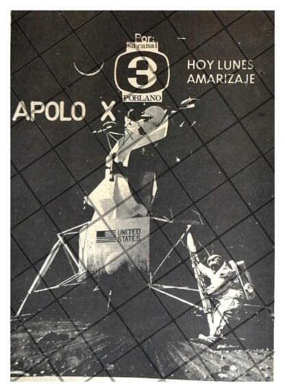 AFICHE RETRO TELEVISA. PROGRAMA APOLO X 1969