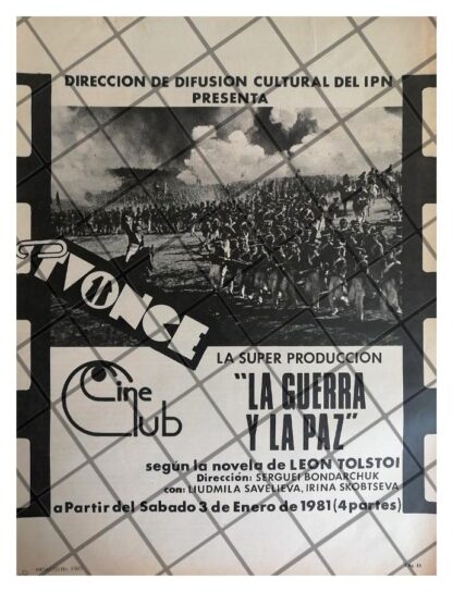 PUBLICIDAD RETRO TELEVISORA TV ONCE CINE CLUB 1980