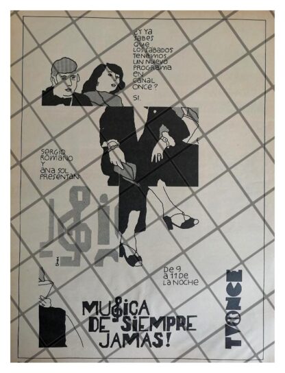 PUBLICIDAD RETRO TELEVISORA TV ONCE. 1979 SERGIO ROMANO