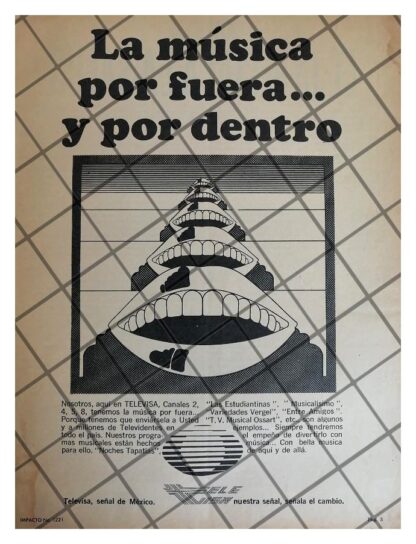 PUBLICIDAD RETRO TELEVISORA TELEVISA 1973 /17