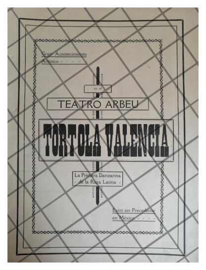 CARTEL ANTIGUO 1917 TORTOLA VALENCIA EN EL TEATRO ARBEU