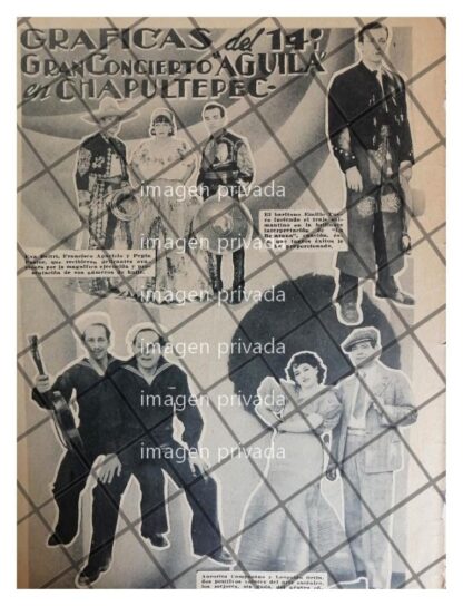 AFICHE RETRO GRAN CONCIERTO AGUILA CHAPULTEPEC 1935