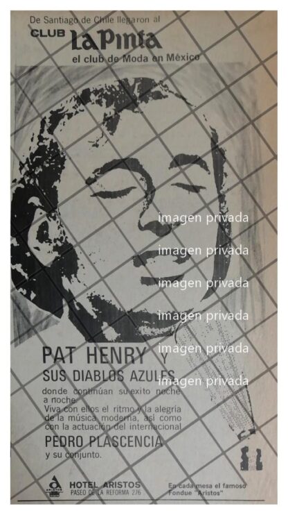 AFICHE RETRO PAT HENRY Y SUS DIABLOS AZULEZ, Hotel Aristos