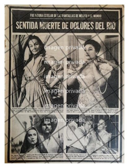 AFICHE ANTIGUO. MUERE DOLORES DEL RIO 1983