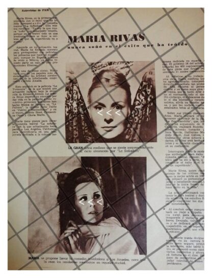 AFICHE ANTIGUO INICIOS DE LA ACTRIZ MARIA RIVAS 1960s