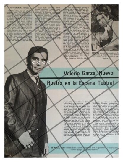 AFICHE ANTIGUO EL ACTOR VALERIO GARZA Y SUS INICIOS 1969