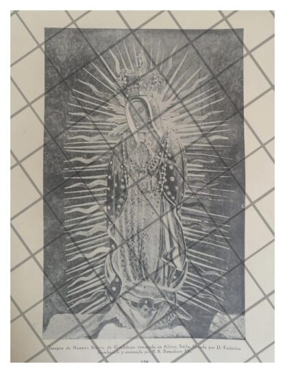 GRABADO ANTIGUO 1938 VIRGEN DE GUADALUPE. ALBINO ITALIA