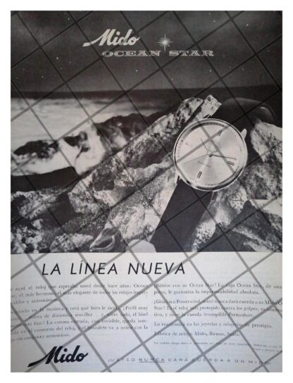 HOJA CARTEL RETRO RELOJES MIDO OCEAN STAR 1959 /9