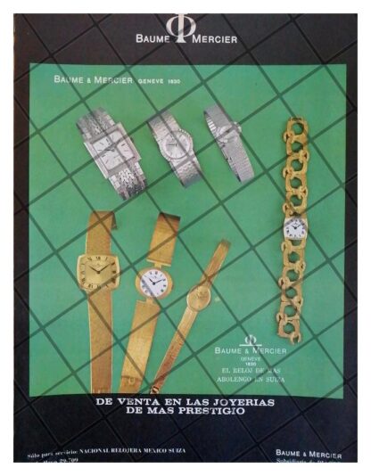 CARTEL PUBLICITARIO RETRO RELOJES BAUME & MERCIER 1968 /4