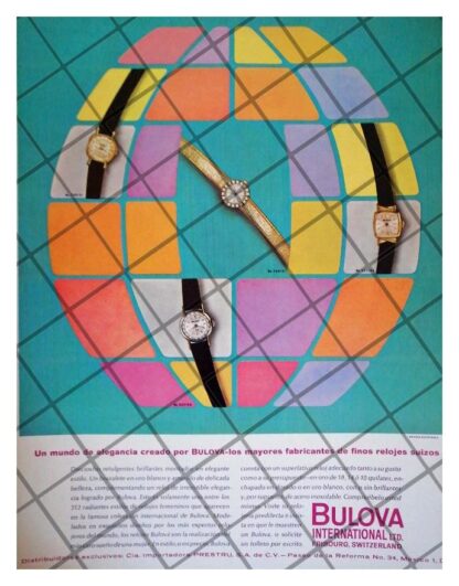 CARTEL PUBLICITARIO RETRO RELOJES BULOVA 1963 /3