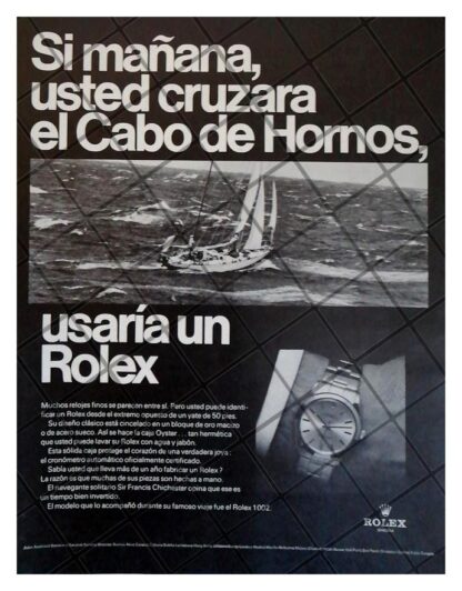 CARTEL PUBLICITARIO RETRO RELOJES ROLEX. CABO DE HORNOS