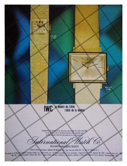 CARTEL PUBLICITARIO RETRO RELOJES INTERNATIONAL WATCH 67 /2