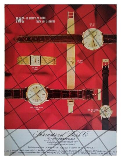 CARTEL PUBLICITARIO RETRO RELOJES INTERNATIONAL WATCH 67