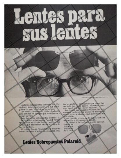 2 CARTELES PUBLICITARIOS RETRO. GAFAS POLAROID 1969 - Imagen 3