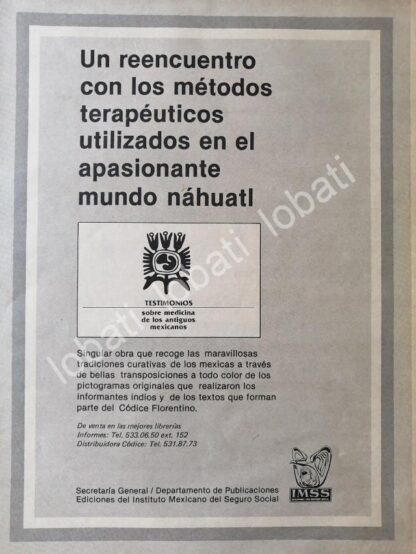 CARTEL ANTIGUO ORIGINAL DE IMSS PRESENTA LIBRO. TESTIMONIOS SOBRE LA MEDICINA 1980 /60