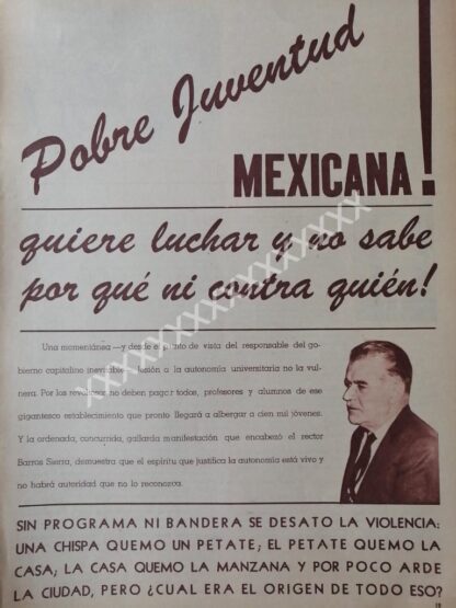 CARTEL ANTIGUO. CONFLICTO ESTUDIANTIL AGOSTO 1968 - Imagen 4