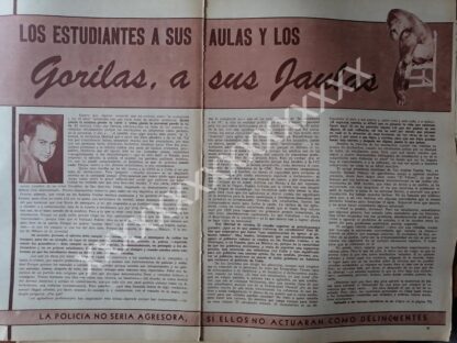 CARTEL ANTIGUO. CONFLICTO ESTUDIANTIL AGO. 1968