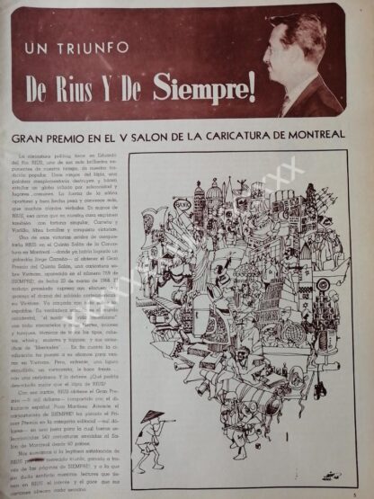 CARTEL ANTIGUO. EDUARDO DEL RIO (RIUS) GANA EN MONTREAL 60s