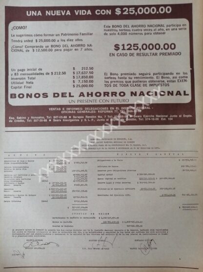 CARTEL ANTIGUO BONOS DEL AHORRO NACIONAL 1971