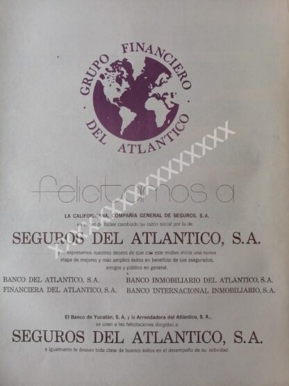 CARTEL ANTIGUO BANCO DEL ATLANTICO 1971 /138