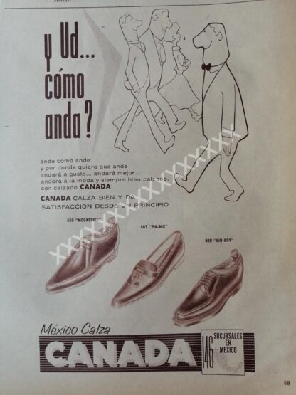 CARTEL ANTIGUO ZAPATERIAS CANADA 1959 /825