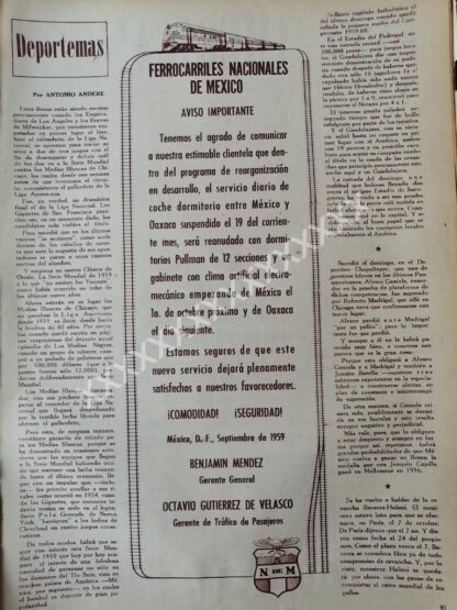 CARTEL ANTIGUO FERROCARRILES NACIONALES 1959 /827