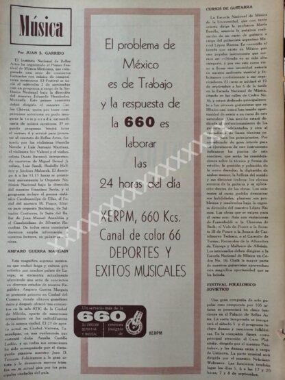 CARTEL ANTIGUO RADIO DIFUSORA XERPM 1959 /103