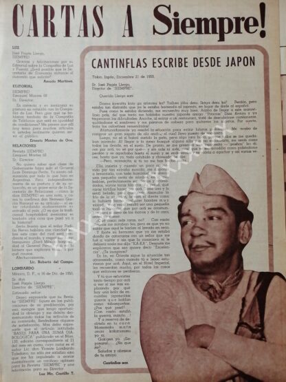 CARTEL ANTIGUO ORIGINAL DE CARTA DE CANTINFLAS 1955