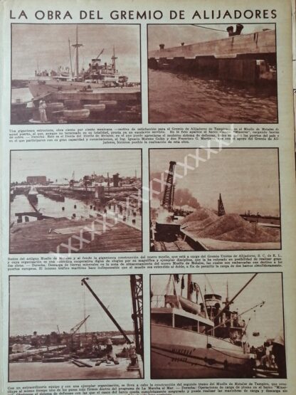 CARTEL ANTIGUO ORIGINAL DE CONSTRULLEN MUELLE PUERTO TAMPICO 1955