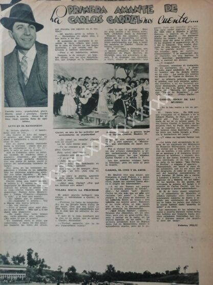 NOTA DE PRENSA ANTIGUA 1936 CARLOS GARDEL /FEP