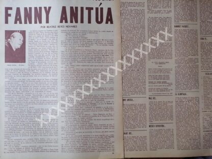 NOTA PRENSA ANTIGUA 1967 ENTREVISTA A FANNY ANITUA