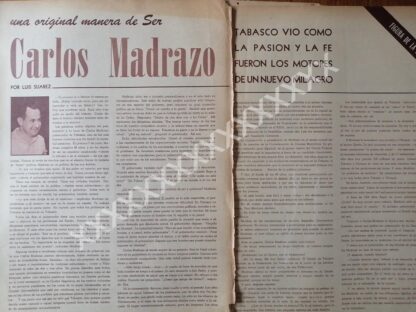 CARTEL ANTIGUO ORIGINAL DE . ENTREVISTA A CARLOS MADRAZO 60s