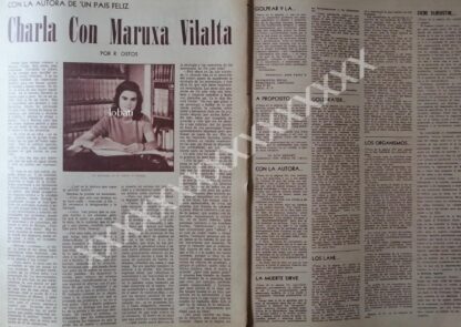 CARTEL ANTIGUO ENTREVISTA. MARUXA VILALTA SOTERAS 1964