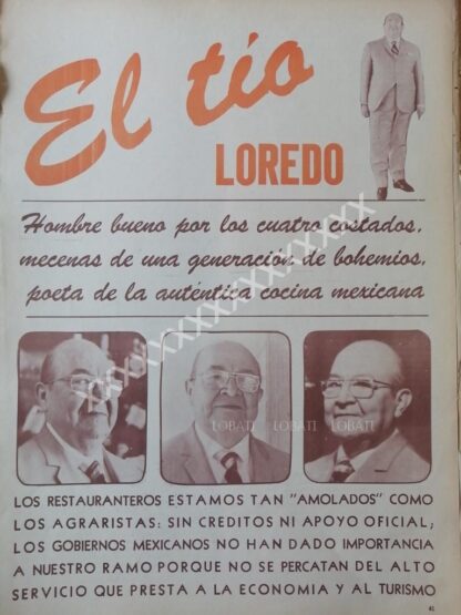 CARTEL ANTIGUO. EL EMPRESARIO: JOSE INES LOREDO 1973