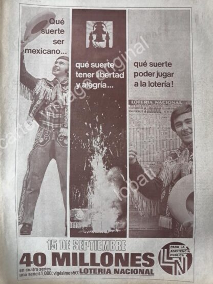 CARTEL ANTIGUO ORIGINAL DE LA LOTERIA NACIONAL. 1972 / 53