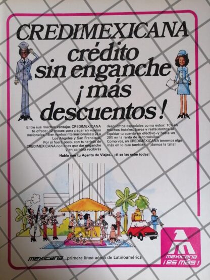 AFICHE ANTIGUO AEROLINEA MEXICANA DE AVIACION 1985 /9