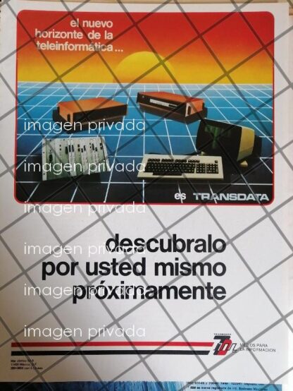 CARTEL PUBLICITARIO RETRO TRANDATA S.A 1985 /INFORMATICA