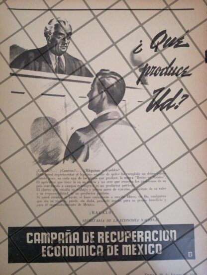 AFICHE RETRO. CAMPAÑA RECUPERACION ECONOMICA 1947