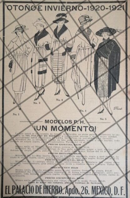 PUBLICIDAD ANTIGUA TIENDA EL PALACIO DE HIERRO 1920 /135