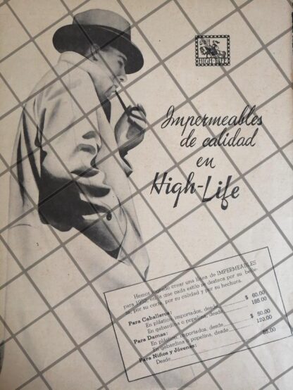 PUBLICIDAD RETRO TIENDA HIGH LIFE 1952 /12