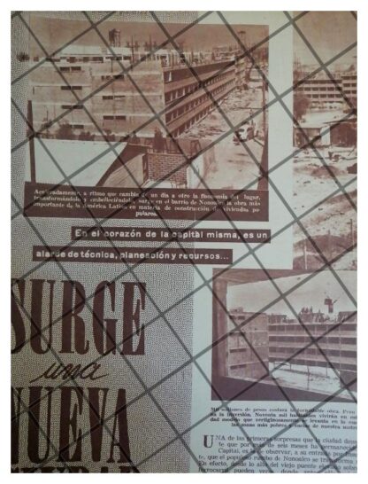 AFICHE RETRO CONSTRUYEN CIUDAD TLATELOLCO 1961 - Imagen 4